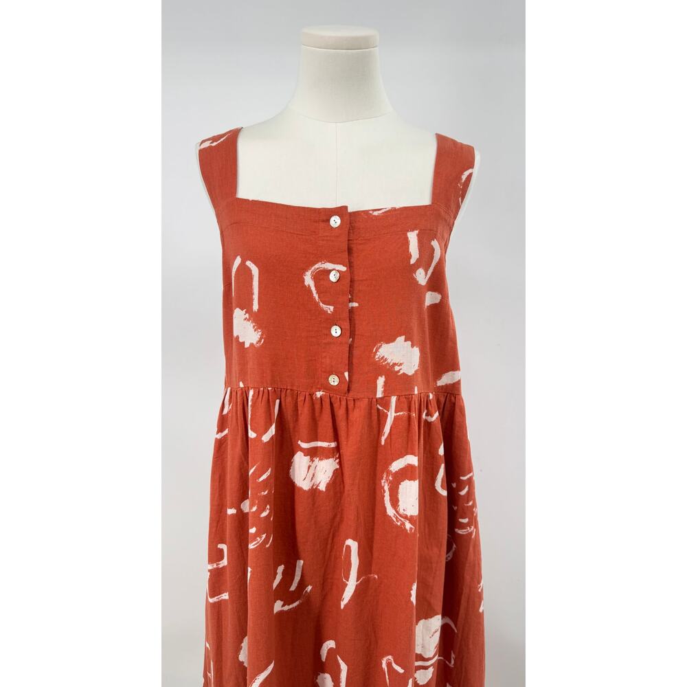 Madewell x Caroline Z Hurley Midi Dress Sundress Linen Sleeveless XL - Picture 3 of 10